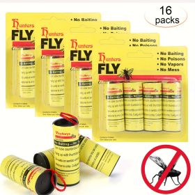 16 Pack Indoor And Outdoor Fly Traps, Sticky Fly Paper Strips, Fruit Fly Strips, Fly Tape, Fruit Fly Gnat Traps, Household Indoor Fly Traps, Double-si