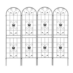 4 Pack Metal Garden Trellis 86.7x19.7Rustproof For Climbing Plants Outdoor