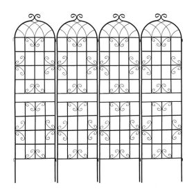 Metal Garden Trellis , Suitable For Climbing Plants, Outdoor Flower Stand - Black