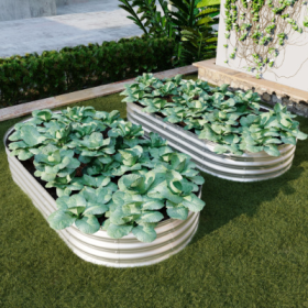 2Pcs 6x3x1ft Raised Garden Bed Kit, Galvanized Planter Raised Garden Beds For Outdoor For Vegetables,Flowers &Herbs, Heavy Duty, Rust-Resistant, Easy