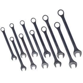 Jumbo Combination Wrench Set Extra Large, Metric, 11-piece, 34 To 50mm,Black Oxide, With Pouch