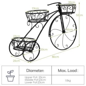 Tricycle Plant Stand Flower Pot Cart Holder In Parisian Style