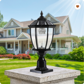 20  Black Solar Powered LED Outdoor Lantern, Vintage Garden Light With Elegant Glass Design For Pathways, Yards, And Patios 1-Pack