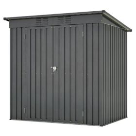 6 X 4 Ft Outdoor Storage Shed, All Weather Tool Shed For Garden, Backyard, Lawn, Black