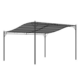 Outsunny 13' x 10' Outdoor Pergola Gazebo, Steel Patio Canopy with Weather-Resistant Fabric and Drainage Holes, Gray