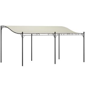 Outsunny 10' x 16' Outdoor Pergola Canopy, Metal Patio Canopy with Drainage Holes for Backyard, Garden, Cream White