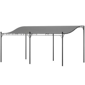 Outsunny 10' x 16' Outdoor Pergola Canopy, Metal Patio Canopy with Drainage Holes for Backyard, Garden, Dark Gray