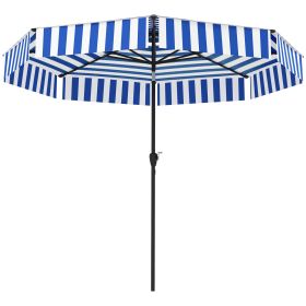 Outsunny 8.6FT Patio Umbrella, UPF 30+ Outdoor Market Umbrella, 2-Tier Vented Patio Table Umbrella with Crank 8 Ribs