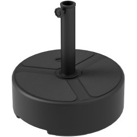 Outsunny Round Patio Umbrella Base Holder, Heavy Duty Outdoor Umbrella Stand Base, Filled Up to 44lbs with Stand or 40lbs with Water for Garden