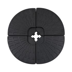 Outsunny 4 Pieces Round Patio Umbrella Base, Cantilever Offset Outdoor Umbrella Weights, 52 Liters Capacity Water or 112 lbs Capacity Sand Set, B