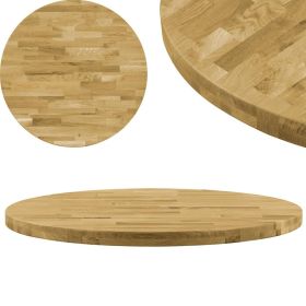 Table Top Solid Oak Wood Round 1.7" 31.5"