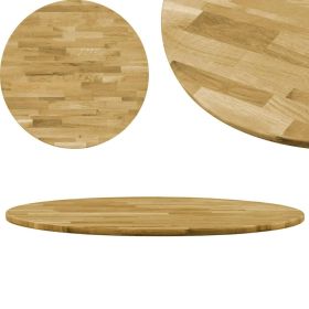 Table Top Solid Oak Wood Round 0.9" 19.7"