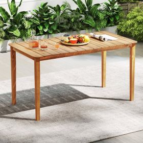 Rectangular Outdoor Dining Table Acacia Wood for 4-6 People