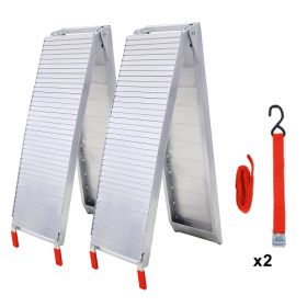 Truck Ramps, 80x12Portable Loading Ramps For Pickup Trucks 1500 LBS Capacity Aluminum Folding Ramps With Handle  Buckle For ATVs, Snowblower, Lawn Mow