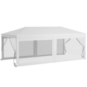 Outsunny 10' X 20' Party Tent, Outdoor Wedding Canopy & Gazebo With 6 Removable Sidewalls, Shade She