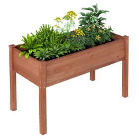 48x24x30 Inch Leg Elevated Flower Bed, Elevated Wooden Flower Box, Suitable For Outdoor Planting Of Plants, Flowers, Fruits, Vegetables, Herbs, Prohib