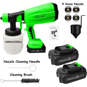 Paint Sprayer 200W High Power Electric Spray Paint With Adjustable Spray Width Knob 4 Nozzles,Easy To Clean For Paint Sprayer For Furniture Garder Cha (Color: Green)