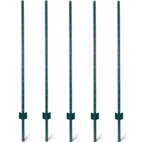 Fence Posts 3Feet - 10Pack, Heavy Duty Metal Fence Post With U-Channel, Steel Fence U-Post For Holding Garden Wire Fence, Corner Anchor Posts Etc. (Option: 5Feet-5Pack)