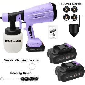 Paint Sprayer 200W High Power Electric Spray Paint With Adjustable Spray Width Knob 4 Nozzles,Easy To Clean For Paint Sprayer For Furniture Garder Cha (Color: PURPLE)