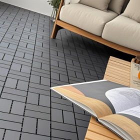 Plastic Interlocking Deck Tiles,44 Pack Patio Deck Tiles,12x12 Square Waterproof Outdoor All Weather Use, Outdoor And Indoor Patio Decking Tiles For P (Option: Style3)