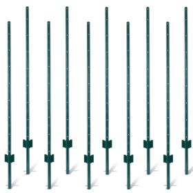 Fence Posts 3Feet - 10Pack, Heavy Duty Metal Fence Post With U-Channel, Steel Fence U-Post For Holding Garden Wire Fence, Corner Anchor Posts Etc. (Option: 5Feet-10Pack)