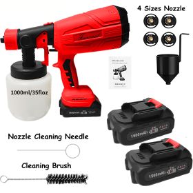 Paint Sprayer 200W High Power Electric Spray Paint With Adjustable Spray Width Knob 4 Nozzles,Easy To Clean For Paint Sprayer For Furniture Garder Cha (Color: Red)