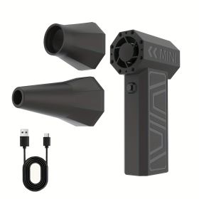 2025 Newest Enhanced Violent Brushless Turbine Fan, Air Duster 130,000RPM High Speed Mini Blower, 4-speed Adjustable Power Turbine Jet Fan, Portable D (Color: Black)