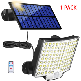 Solar Outdoor Lights Waterproof, LED Security Lights With 16.5 Ft Cable, Motion Sensor Lights, Flood Light For Streets, Courtyards,Parking Garages (Option: 1PCS)