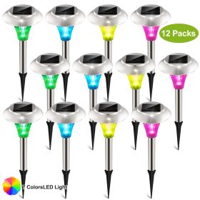 12Pcs 8Pcs 4Pcs Solar Garden Lights IP44 Waterproof 7 Color Changing For Yard Driveway Walkway (Option: 12Pcs)