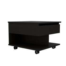Babel Lift Top Coffee Table, Casters, One Shelf (Color: Black)