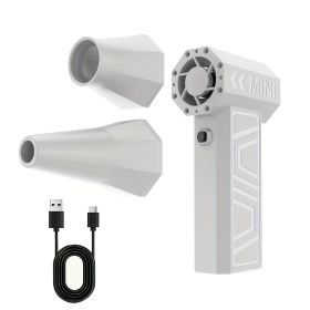 2025 Newest Enhanced Violent Brushless Turbine Fan, Air Duster 130,000RPM High Speed Mini Blower, 4-speed Adjustable Power Turbine Jet Fan, Portable D (Color: White)